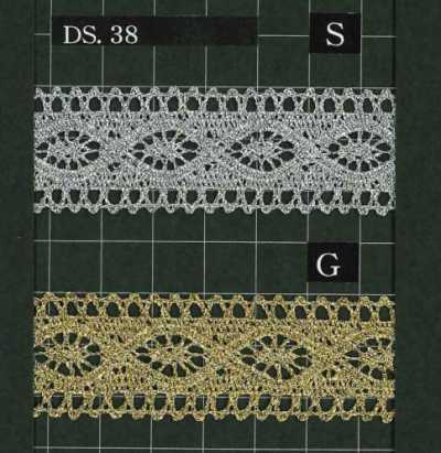 DS38 Lurex Torchon Lace, Width 23mm