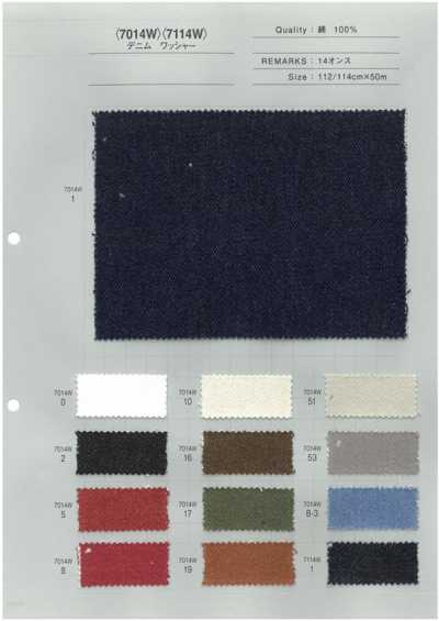 7014W Wide Color Variety Color Denim Washer Finish 14oz