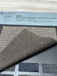 1010864P NEW Wool / Cotton Melange Jersey Houndstooth[Textile / Fabric] Takisada Additional Images