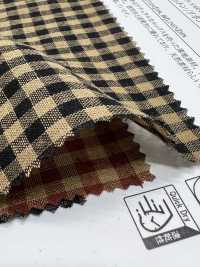 35475 Yarn Dyed 30 Single Thread Cotton/linen Dark Color Gingham & Stripes[Textile / Fabric] SUNWELL Sub Photo