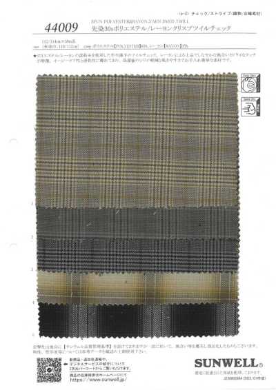 44009 Yarn-Dyed 30s Polyester/Rayon Crisp Twill Check