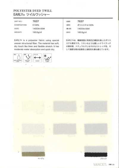 7637 EARLY® Twill Washer Finish