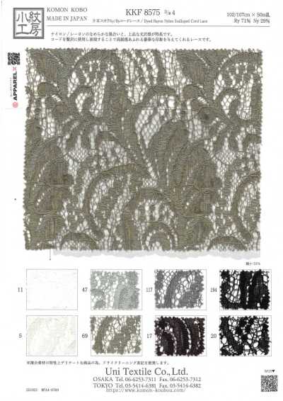 KKF8575-D4 Single-Edge Scallop Ny/Ry Cord Lace