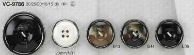 VC9786 Polyester Resin/Brass 4-Hole Button
