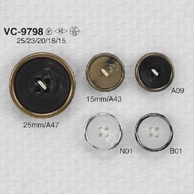 VC9798 Polyester Resin/brass 4-hole Button