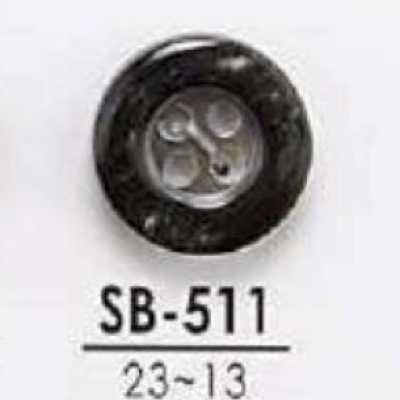 SB511 Black Mother-of-pearl Shell 4-hole Button