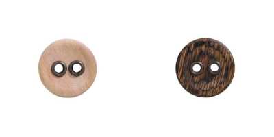 OW7400 Wood/Wood, Plywood/Brass 2-Hole Button