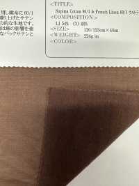 OA352653 Supima Cotton 80/1 & French Linen 60/1 Ultra Dense Satin[Textile / Fabric] Oharayaseni Sub Photo