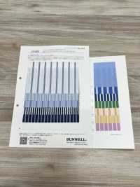 14403 60 Single Thread Cotton Typewriter Cloth Blue Multi Stripe[Textile / Fabric] SUNWELL Sub Photo