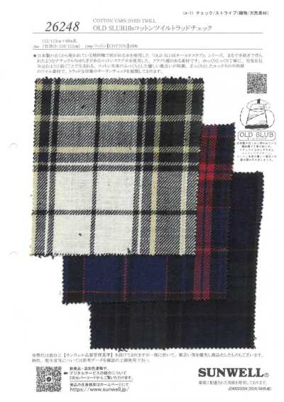 26248 OLD SLUB10s Cotton Twill Traditional Check