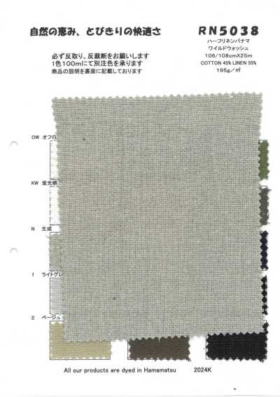 RN5038 Half Linen Panama Wild Wash