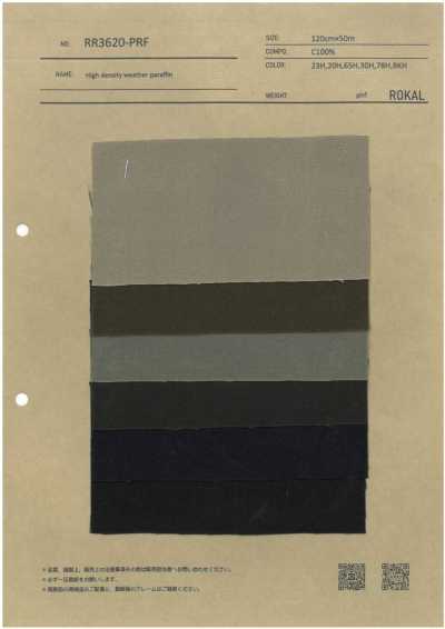 RR3620PRF Combed Weather Cloth, Paraffin Finish