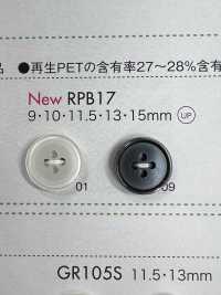 RPB17 Made In Japan Recycled PET Resin Buttons 4 Holes With Edges DAIYA BUTTON(DAIYA BUTTON) Sub Photo