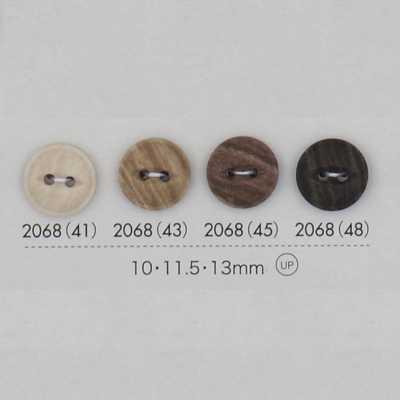 2068 Polyester Resin Button With Rim, 2 Holes