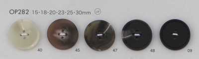 OP282 Polyester Resin 4-hole Imitation Buffalo Horn Button