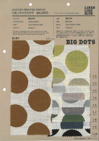 88194 SEVENBERRY® Linen-Like Slub Cloth, Dot, Stripe, Check