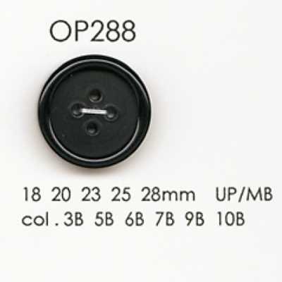 OP288 Polyester Resin/brass 4-hole Button