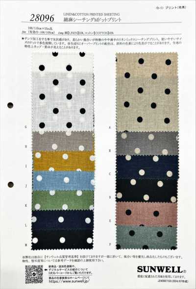 28096 Cotton Linen Sheeting M Dot Print