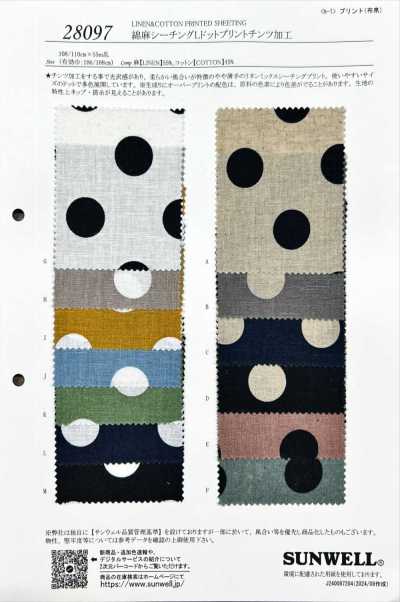 28097 Cotton Linen Sheeting L Dot Print Chintz Finish