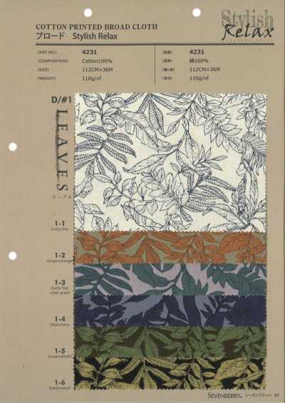 4231 Broadcloth Stylish Relax LEAVES
