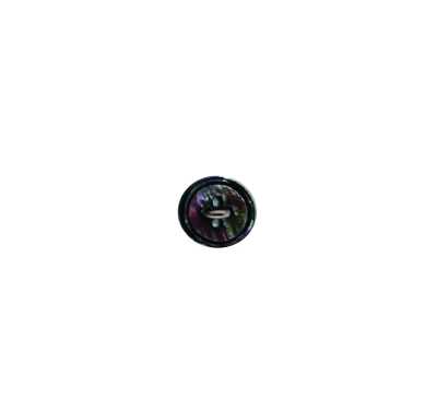 4-Hole Rimmed Black Mother-of-Pearl Shell Button