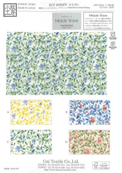 KCP808MW-DK-551 80% Cotton Lawn Miracle Wave Print