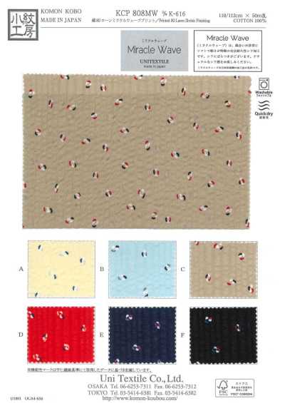KCP808MW-DK-616 80-count Cotton Lawn Miracle Wave Print