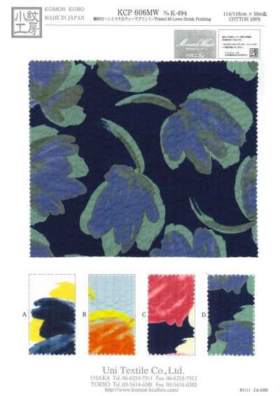 KCP606-MW-DK-494 80 Cotton Lawn Miracle Wave Print
