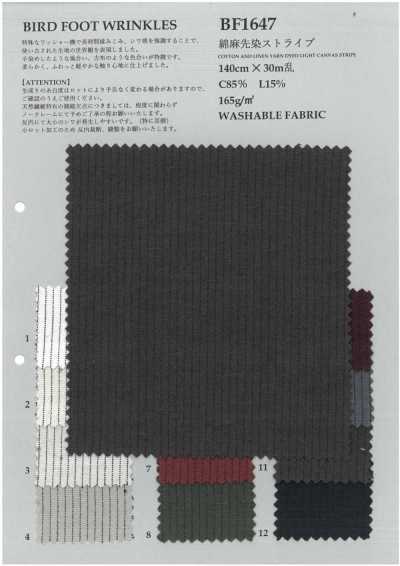 BF1647 Cotton Linen Yarn-Dyed Stripe