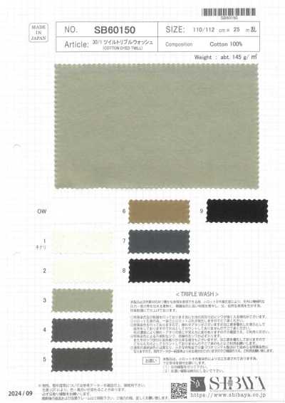 SB60150 30/1 Twill Triple Wash