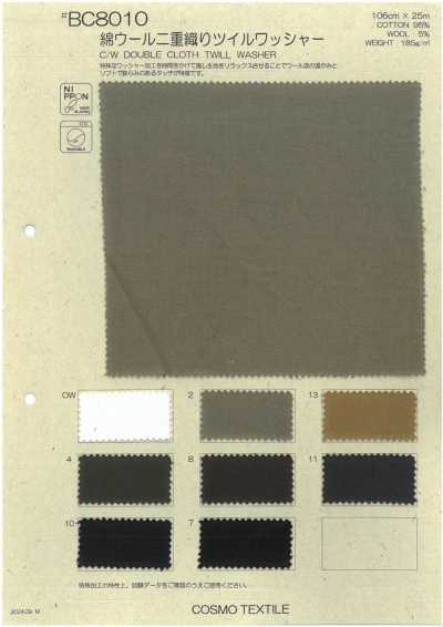 BC8010 Cotton Wool Double Weave Twill Washer Finish