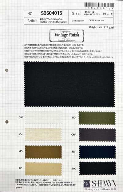 SB604015 Cotton Linen Typewriter Vintage Finish