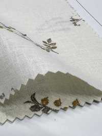 8025-1790-1 Linen Loomstate Sheeting With Embroidered Flying Flowers[Textile / Fabric] HOKKOH Sub Photo