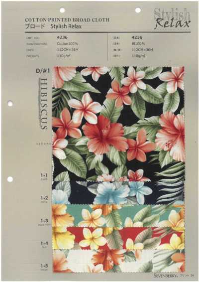 4236 SEVENBERRY® Broadcloth Stylish Relax Hibiscus