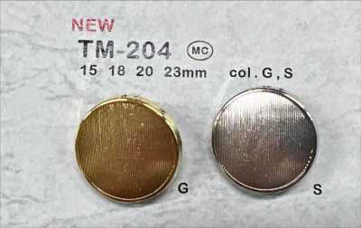 TM-204 Metal Button, Shank Back, Rimmed