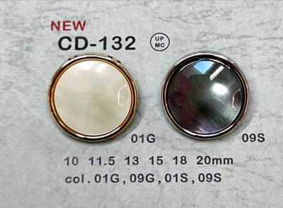 CD-132 Metal Button, Back Shank, Rimmed