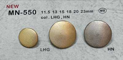 MN-550 Metal Button, Back Shank, Rimless