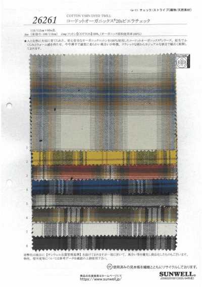 26261 Codotto Organics® 20s Viyella Check
