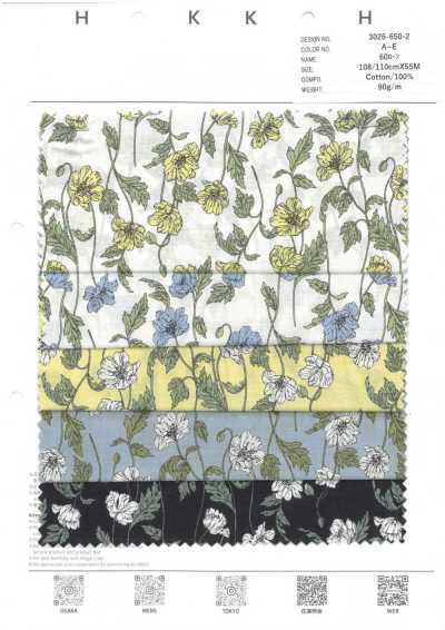 3026-650-2 60 Lawn Thread-Line Floral