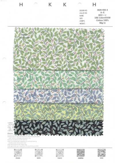3026-650-4 60 Lawn Thread-Outline Flower