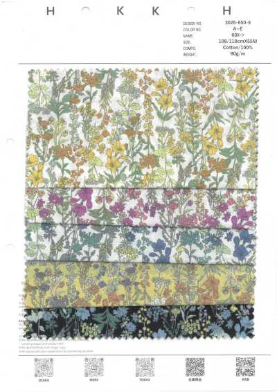 3026-650-9 60s Lawn, Thread-drawn Small Flowers