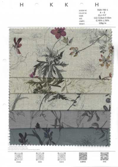 7026-700-1 CL Sheeting Botanical Floral Pattern