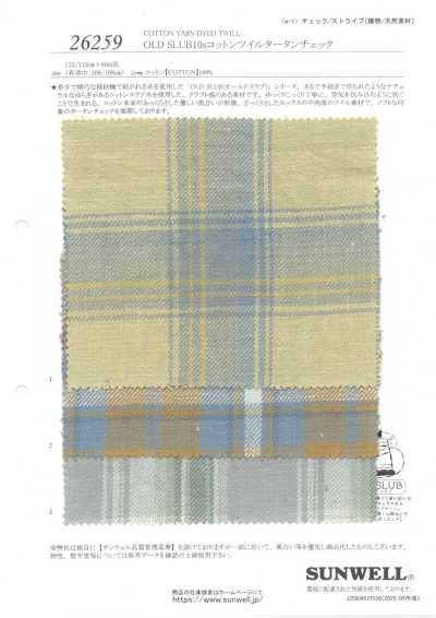 OLD SLUB 10s Cotton Twill Tartan Check