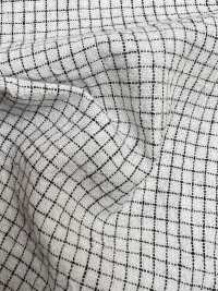 HK800 Niigata Cotton Linen Pin Check, Enshu Nada (White X Black)[Textile / Fabric] KOYAMA Sub Photo