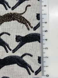 KTS7103 Linen Loomstate Cat Seigaiha Print[Textile / Fabric] Sub Photo