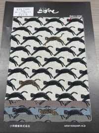 KTS7103 Linen Loomstate Cat Seigaiha Print[Textile / Fabric] Sub Photo