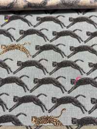 KTS7103 Linen Loomstate Cat Seigaiha Print[Textile / Fabric] Sub Photo