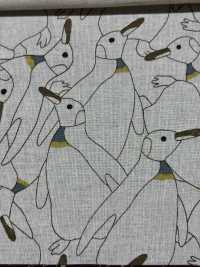 KTS7116 Linen Loomstate With Dense Penguin Print[Textile / Fabric] Sub Photo