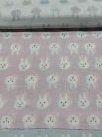 KTS3217 Double Gauze Rabbit Print[Textile / Fabric] Sub Photo