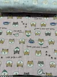 KTS6485 Double Gauze Shiba Inu Print[Textile / Fabric] Sub Photo